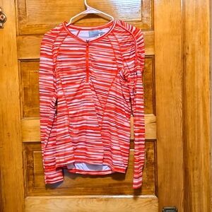 Athleta Pacifica 1/2 Zip Striped Pullover M Long Sleeve